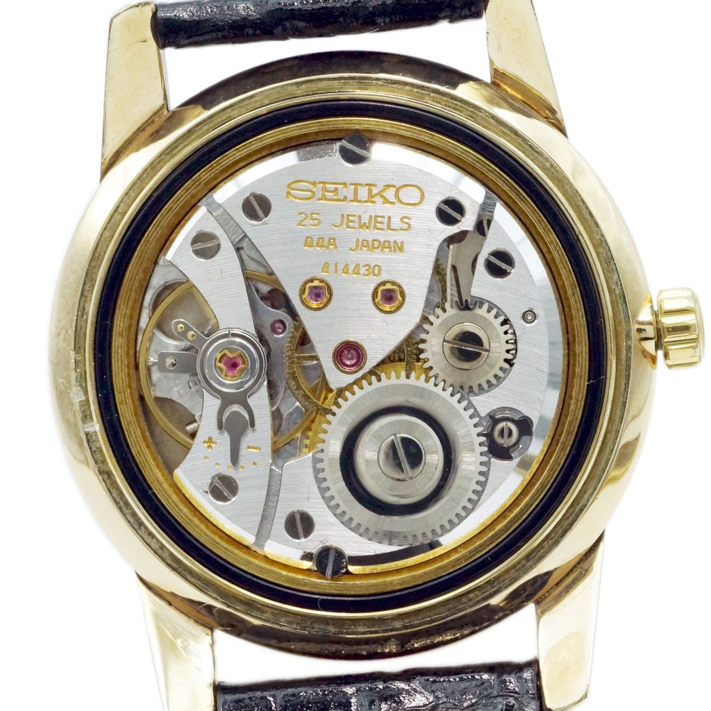 King Seiko Second Model Late Period 44-2000 Gold-Plated SEIKO Medallion Cal.44A Manual-Wind, Serviced, Manufactured in 1968 (Showa 43)