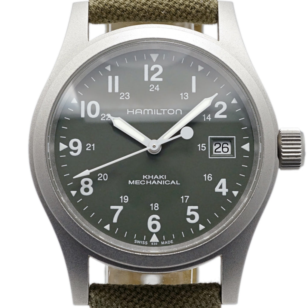 ハミルトン カーキ メカニカル 38mm H694190 グリーン文字盤 Cal.2804-2 手巻き USED Hamilton
