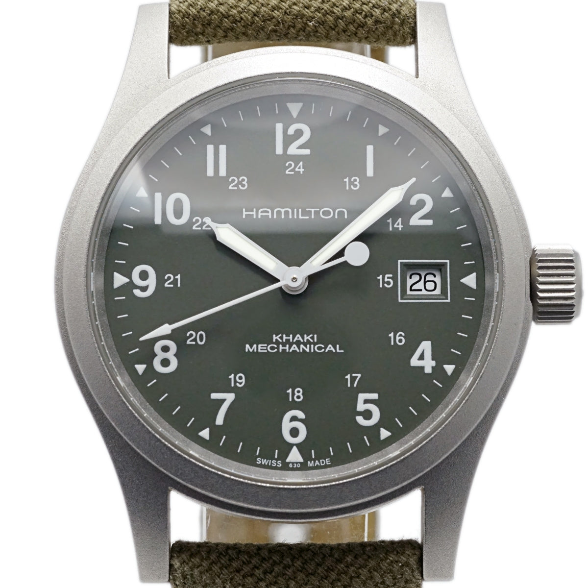 ハミルトン カーキ メカニカル 38mm H694190 グリーン文字盤 Cal.2804-2 手巻き USED Hamilton