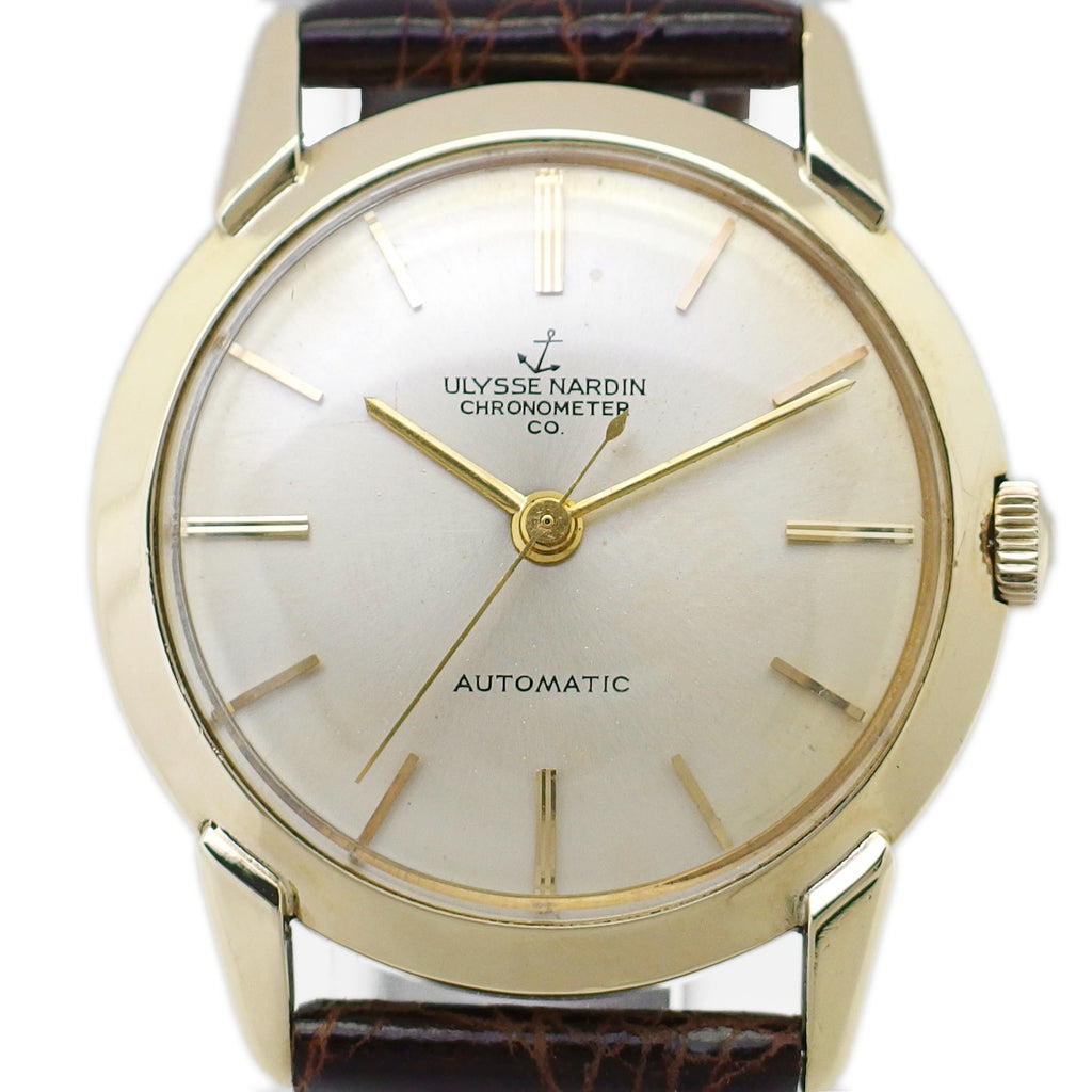 Ulysse Nardin Automatic Chronometer, 14K solid gold, 17 jewels, self-winding, serviced, 1950s