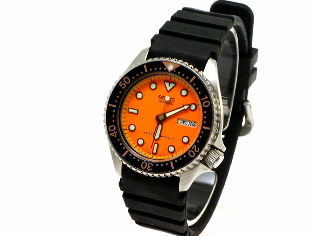 【1981年製/稼働】SEIKO 6458-6000 QZ ダイバーズウォッチ 1981年製 セイコー ダイバー クオーツ オレンジ文字盤 ボーイズ 6458