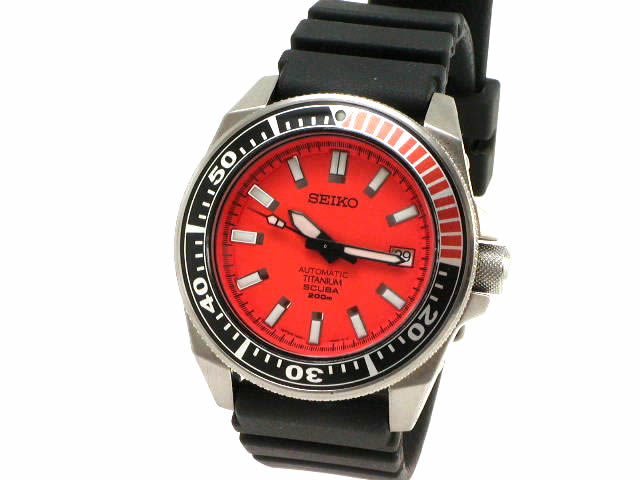セイコー スキューバ200m チタン オレンジ 自動巻 43mm SBDA005 USED　