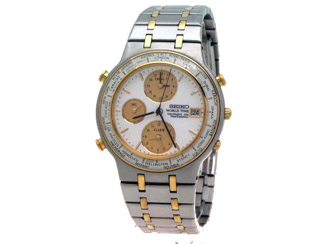 セイコー ワールドタイム GMT アラーム 5T52-7A00 クオーツ USED
