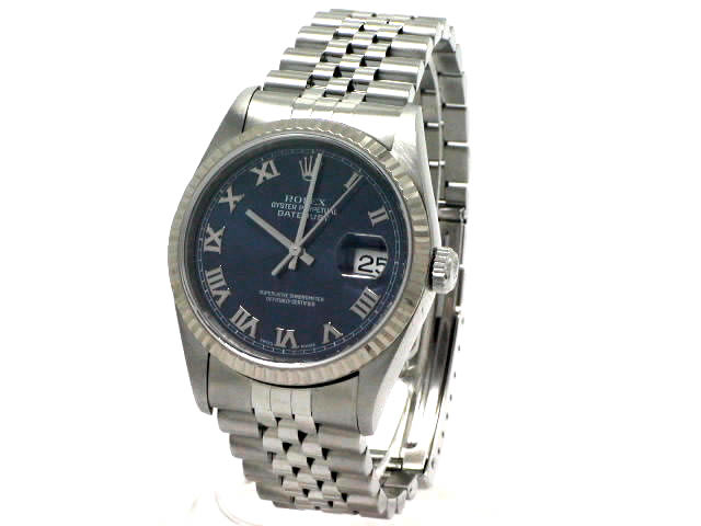 ロレックス デイトジャスト ブルー ローマン 16234 自動巻 2001年 USED