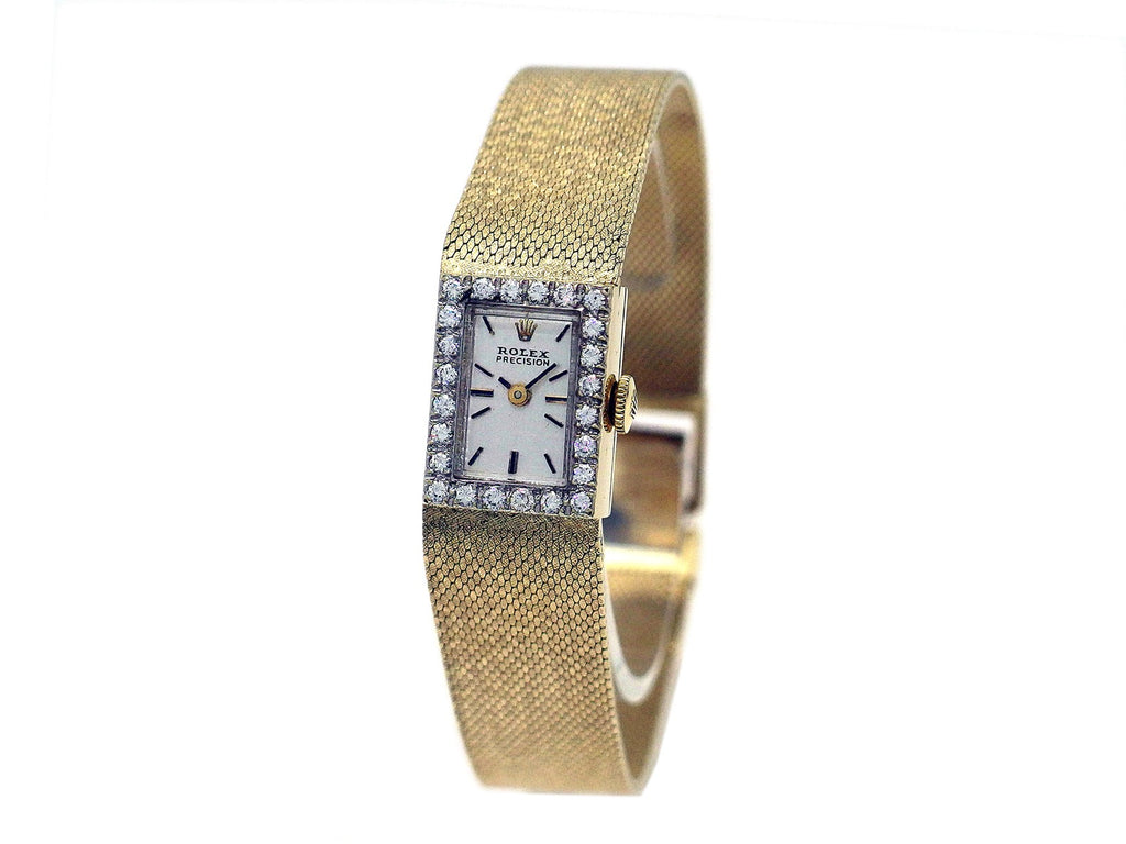 ロレックス プレシジョン 14K 24Pダイヤ レディース 手巻 OH済 1960年代