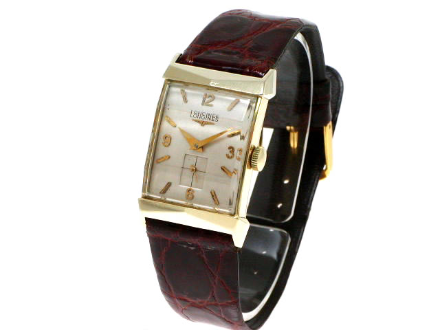 1950年代初 ロンジン 14K金無垢 レクタンギュラー スモセコ 手巻　
