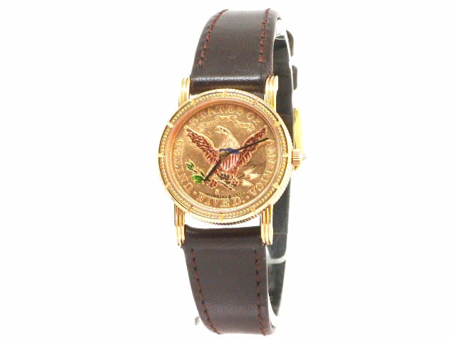 ローヤル 18K コインウオッチ  24.6mm クオーツ USED
