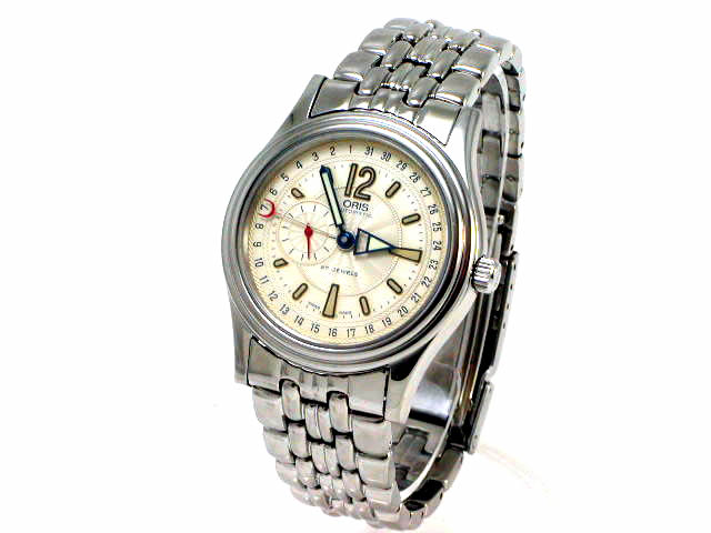 オリス ポインターデイト スモールセコンド 37mm 自動巻 644 7476 4061USED　