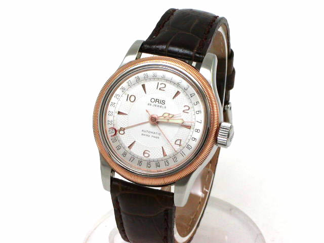 オリス ビッグクラウン ポインターデイト SS/GPコンビ φ36mm USED Oris
