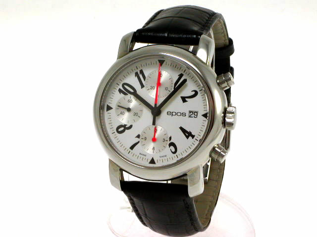 エポス 3264WH クロノグラフ  自動巻 ホワイトダイヤル USED