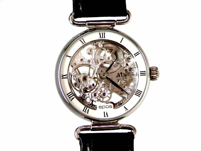 エポス スケルトン SS ホワイト ローマンインデックス レザー メンズ 3294WL