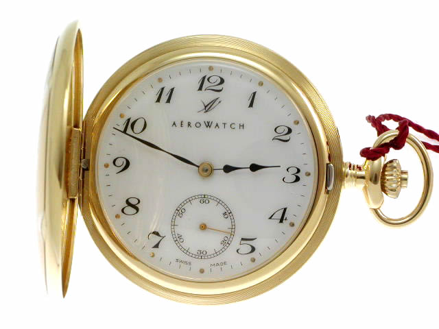 アエロ 懐中時計手巻き GP ハーフハンタータイプ 55700 J502　新品