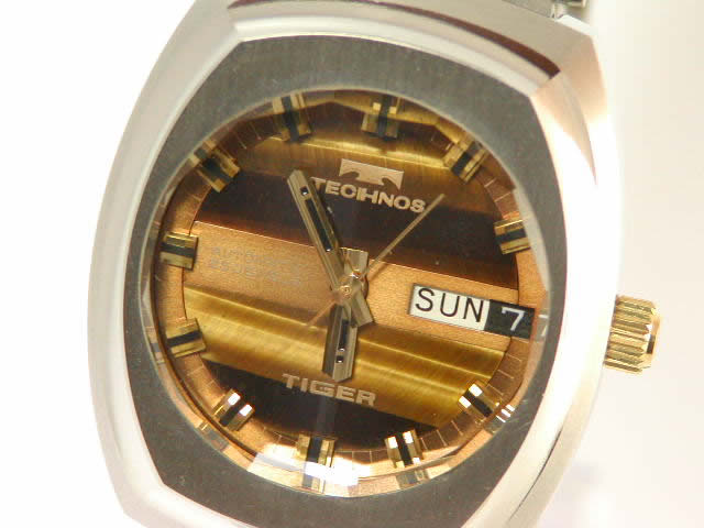 テクノス タイガー オートマティック デイデイト 自動巻 1970年代 新古品　Technos