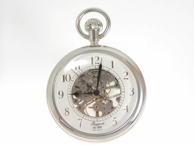 ラポート オープンタイプ スケルトン 懐中時計 PW63 新品