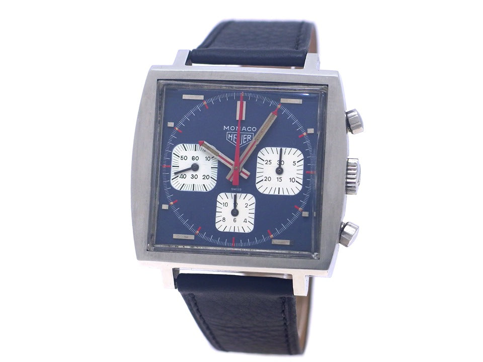 ホイヤー モナコ Ref.73633 ブルーダイヤル 手巻 OH済 1970年代 TAG Heuer