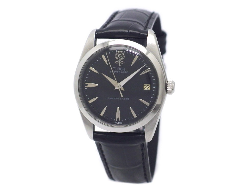 チュードル オイスターデイト Ref.7962 デカバラ 黒文字盤 手巻 OH済 1965年製 Tudor