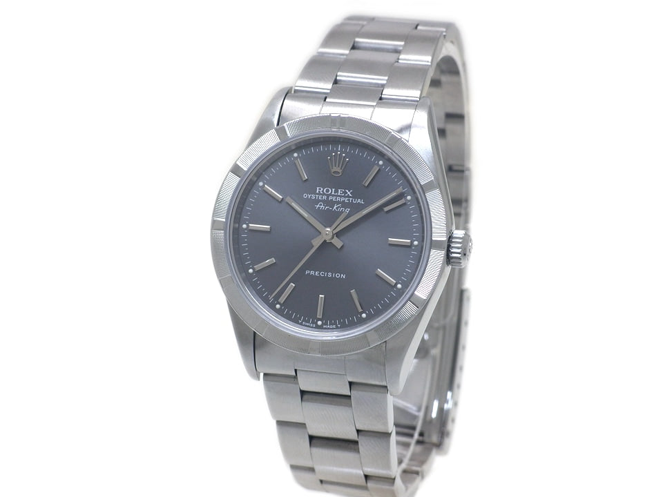ロレックス エアキング Ref.14010 グレー文字盤 Cal.3000 自動巻 純正ブレス OH済 1996年製 Rolex