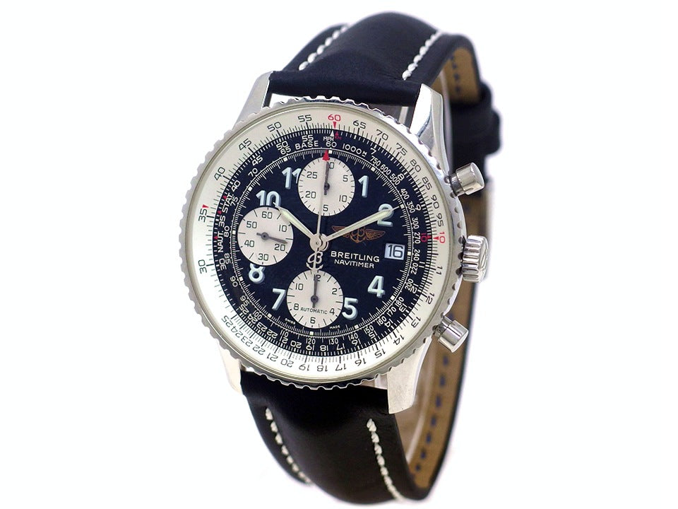 ブライトリング オールドナビタイマー A13322 アラビアインデックス 黒文字盤 自動巻 OH済 2000年頃 USED　Breitling