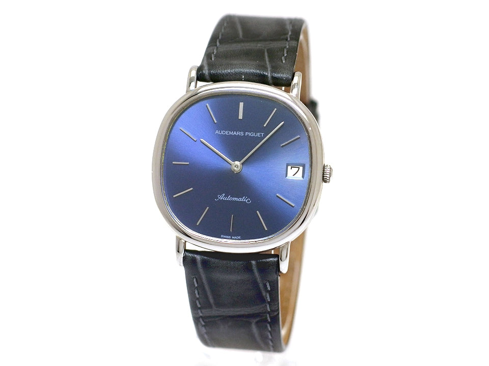 オーデマピゲ 18金無垢ホワイトゴールド ブルーダイヤル Cal.2121 36石 自動巻 OH済 1967年頃 Audemars Piguet