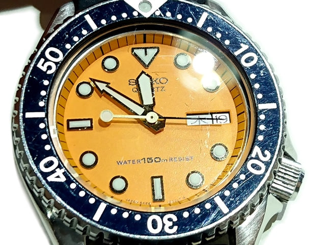 セイコー 150mダイバーズ オレンジ文字盤 6458-600A ボーイズ クオーツ 1981年製 Seiko