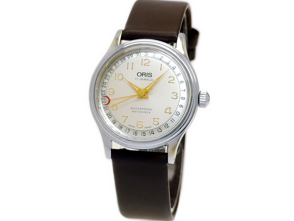 オリス ポインターデイト 31.5mm レディース Ref.302-7285B Cal.302 手巻 OH済 USED