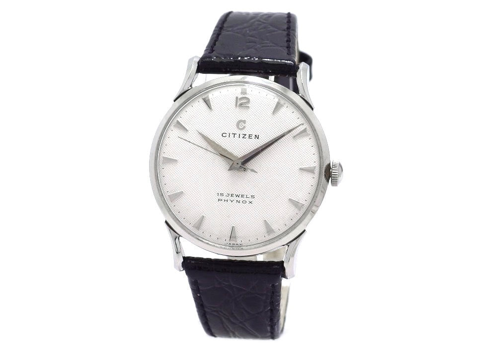シチズン センターセコンド Cマーク くさび形インデックス 15石 手巻 OH済 1950年代 Citizen