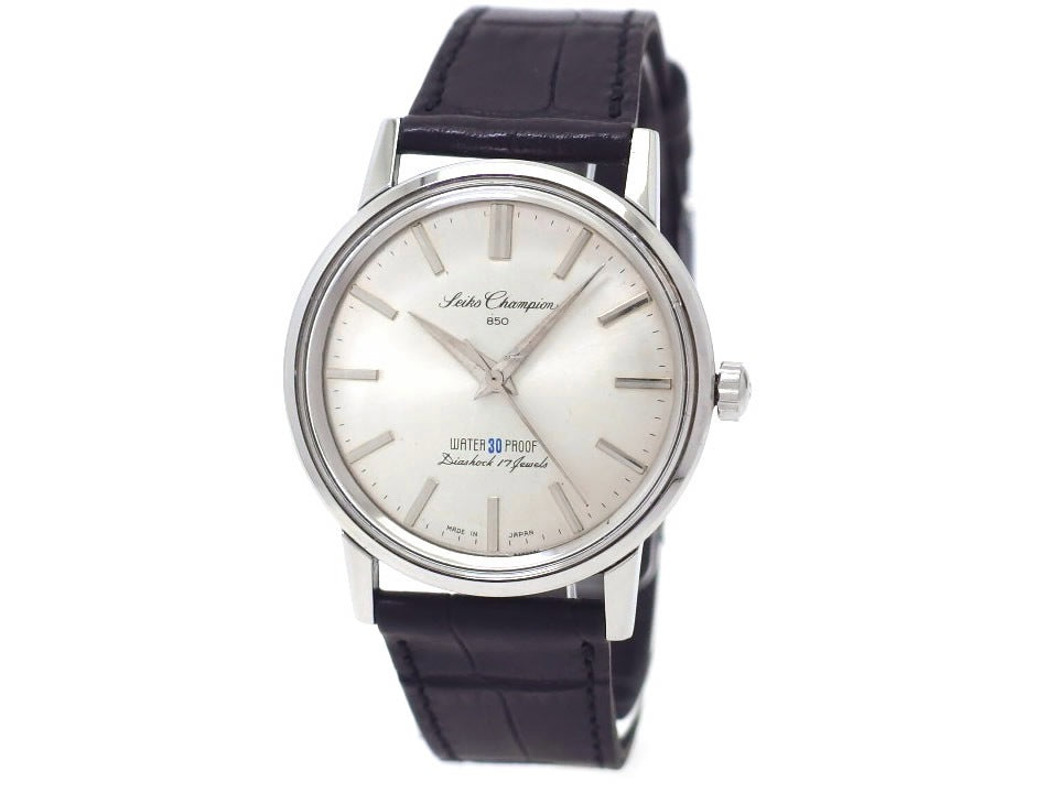 セイコー チャンピオン850 858980 タツノオトシゴ裏蓋 Cal.850 17石手巻 OH済 昭和38年製 Seiko