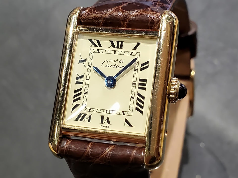 Cartier Must Tank Ladies, Hand-wound, with International Lifetime Warranty, Complete Service Performed, Purchased in 1984