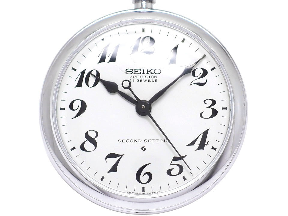 セイコー プレシジョン 懐中時計 6110-0010 Cal.6110A 21石 手巻 OH済 昭和51年/1976年製 Seiko