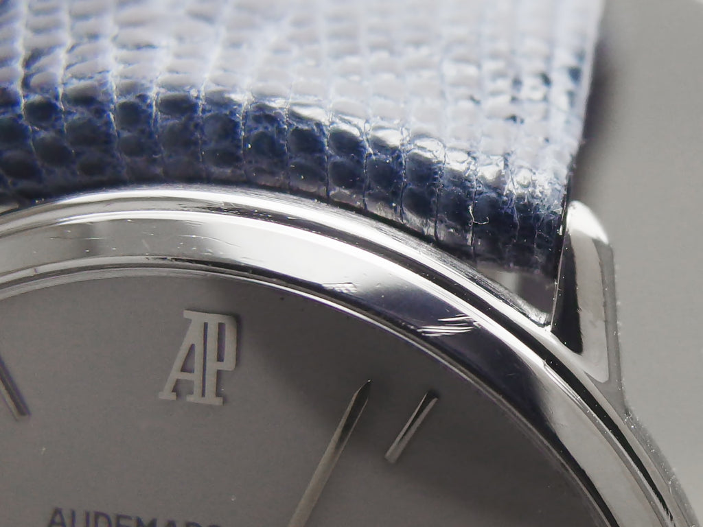 オーデマピゲ 18金ホワイトゴールド ラウンドケース 31mm メンズ 純正金尾錠 クオーツ USED Audemars Piguet
