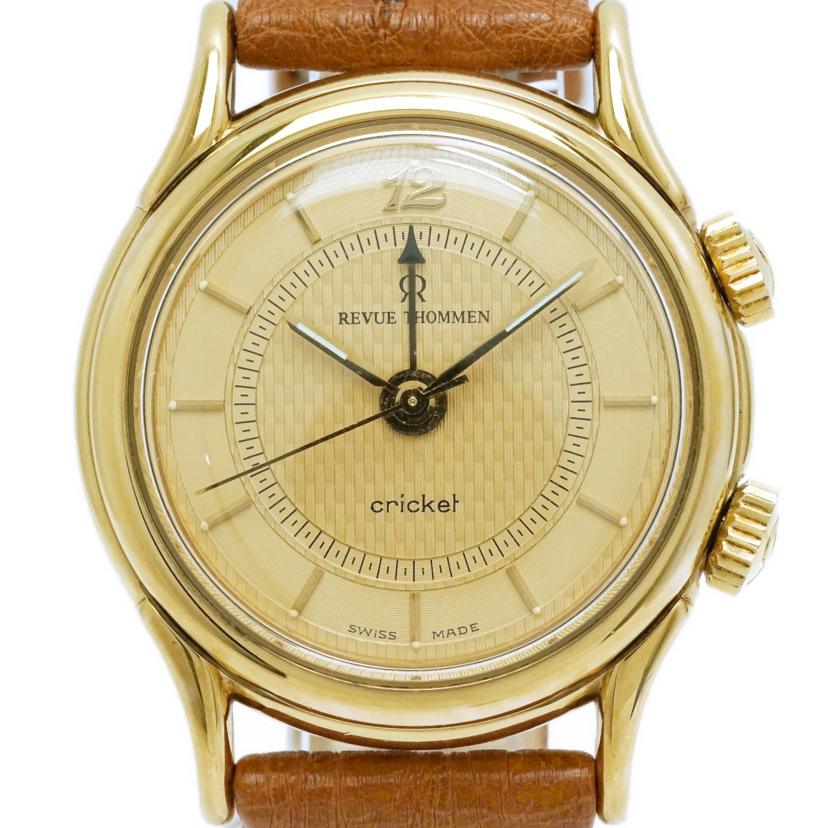 Revue Thommen Cricket 7922001 Gold-Plated with Alarm Function, Cal. AS1930, 17 Jewels, Manual-Wind, Serviced, Pre-owned