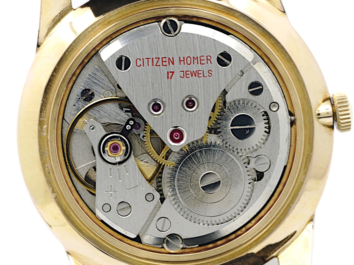 シチズン ホーマーデイト HD514801 金メッキ 17石 手巻 OH済 昭和48年/1973年製 Citizen