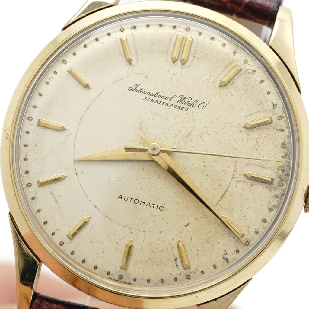 インターナショナル 18金無垢 ラウンドケース Cal.852 自動巻 OH済 1957年製 IWC