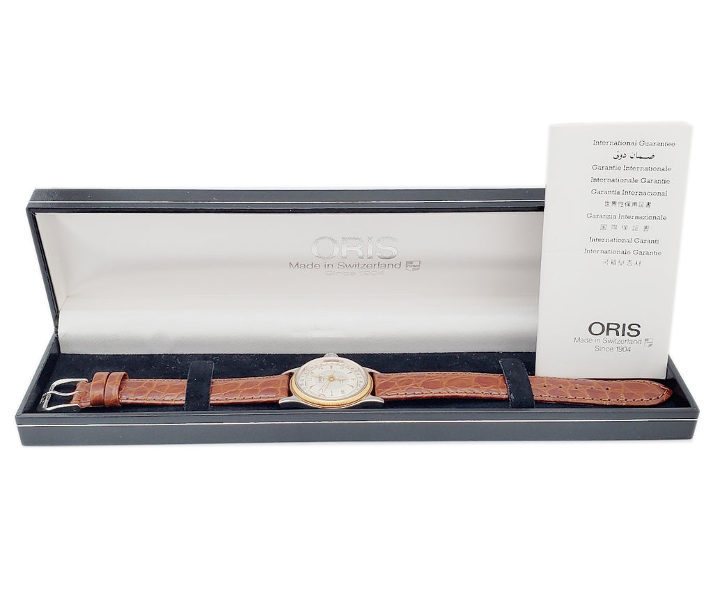 オリス ビッグクラウン ポインターデイト レディース 32mm 574 7400B 裏スケルトン ETA2688 17石 自動巻 OH済 USED