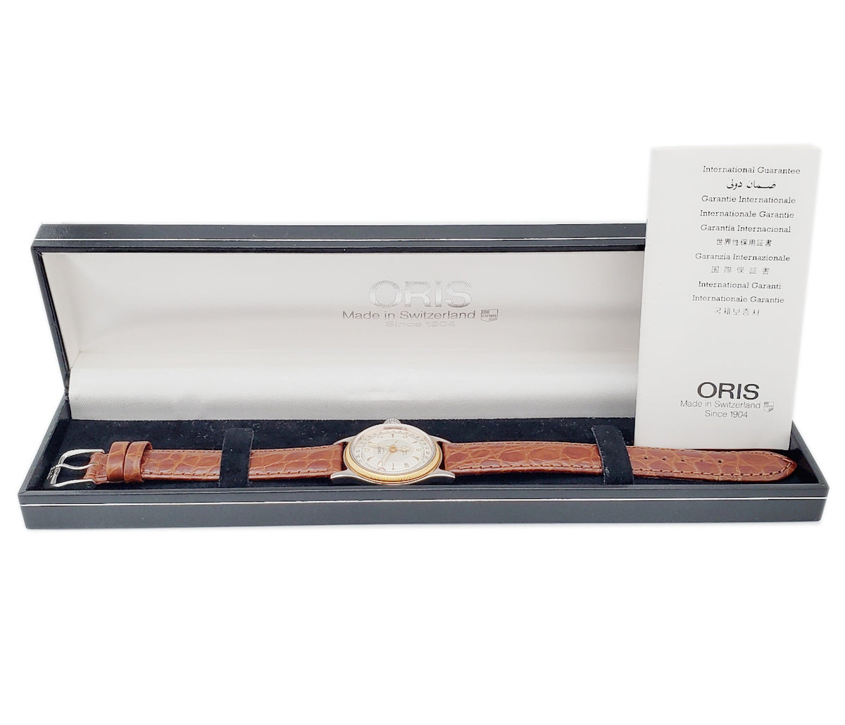 オリス ビッグクラウン ポインターデイト レディース 32mm 574 7400B 裏スケルトン ETA2688 17石 自動巻 OH済 USED