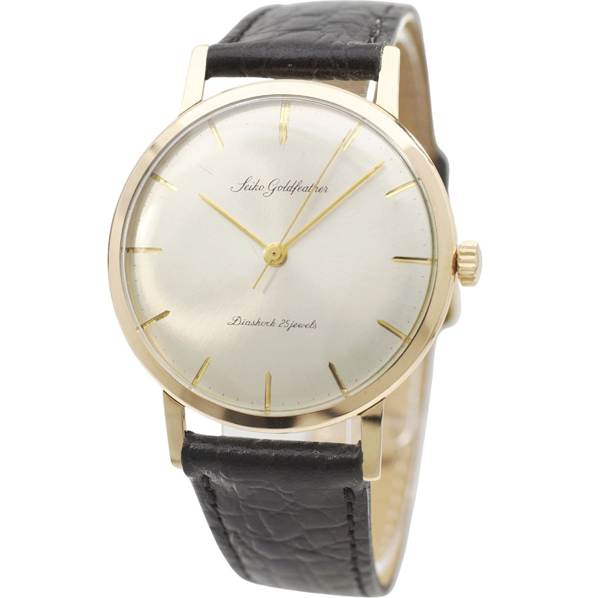 セイコー ゴールドフェザー J14078 14金張り 箱付き 25石 手巻 OH済 昭和35年/1960年製 Seiko