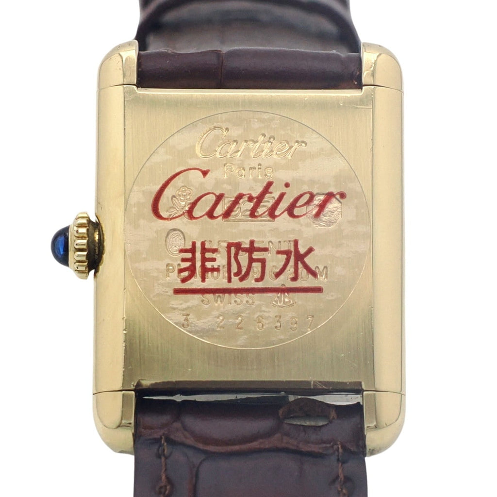Cartier Must de Cartier Tank SM Ladies' Manual-Wind, includes International Lifetime Warranty, recently serviced, purchased in 1982.