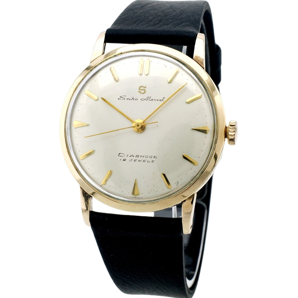 セイコー マーベル 14021 14金張り Sマーク 赤機械 19石 手巻 OH済 1957年製 Seiko