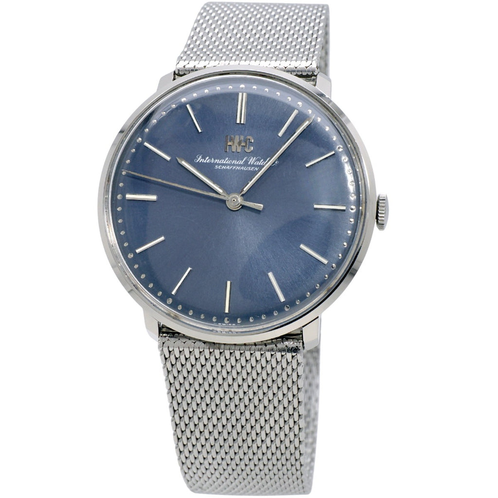 IWC Ref.2401 ブルー文字盤 純正メッシュブレスレット Cal.403 手巻き OH済 1977年製