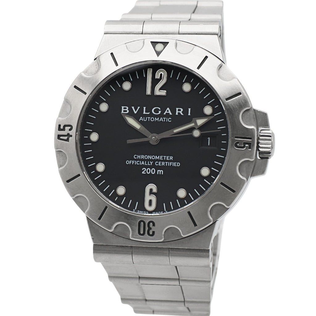 Bvlgari Diagono Scuba SD38S Cal.220-TEEE Automatic Watch, Overhauled, Purchased 2004, USED