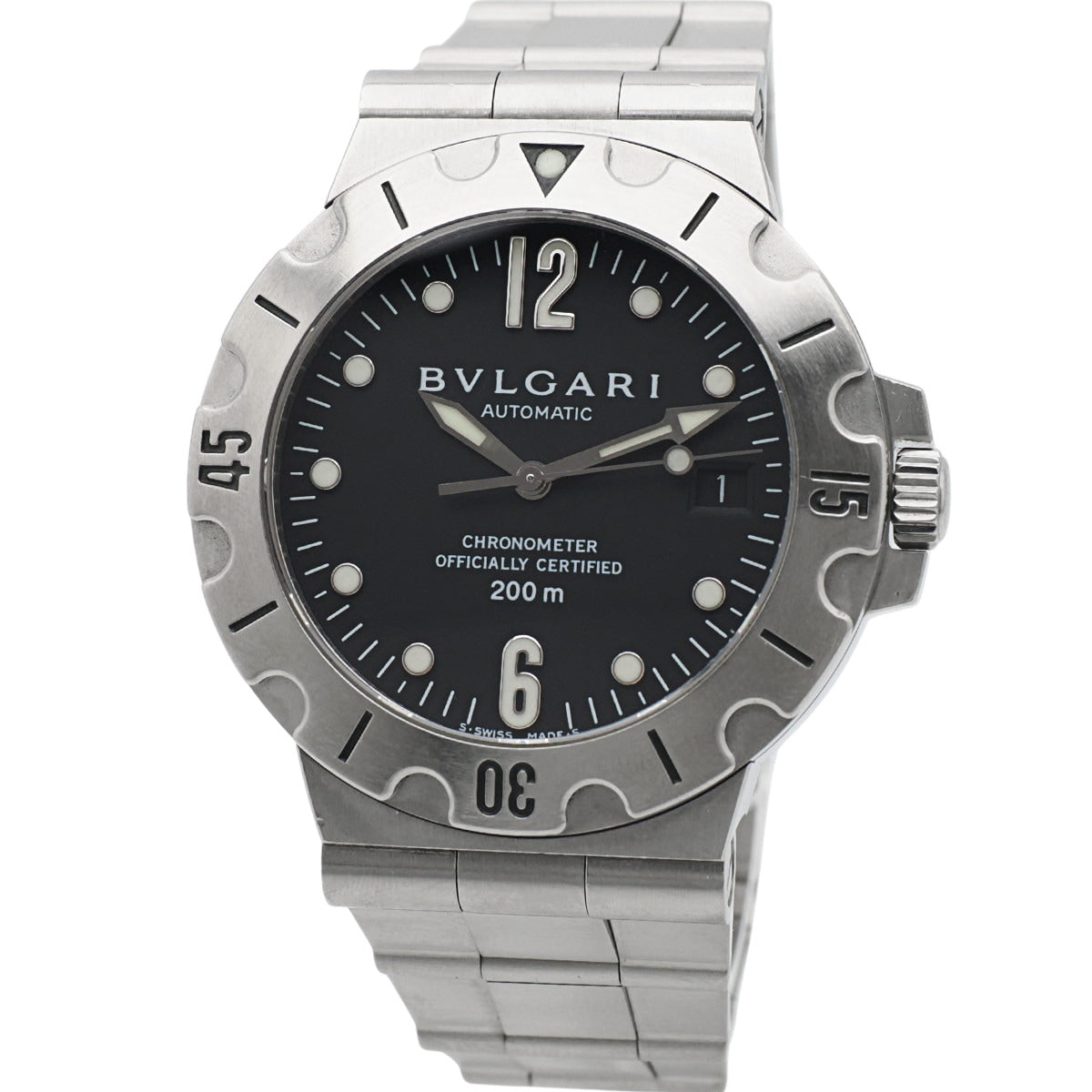 Bvlgari Diagono Scuba SD38S Cal.220-TEEE Automatic Watch, Overhauled, Purchased 2004, USED