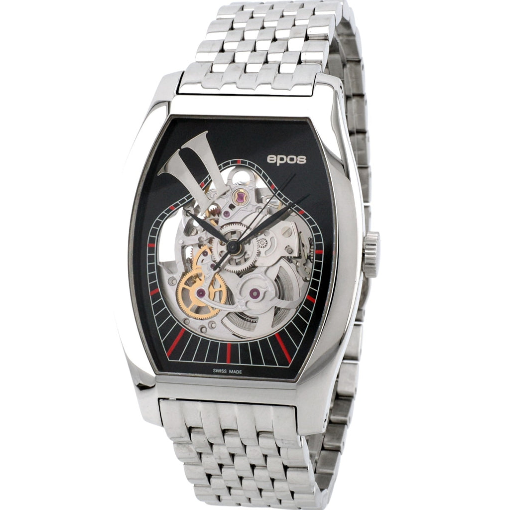 Epos Tonneau Skeleton 3359SQ11BK Original Bracelet Automatic Serviced Purchased 2005 USED