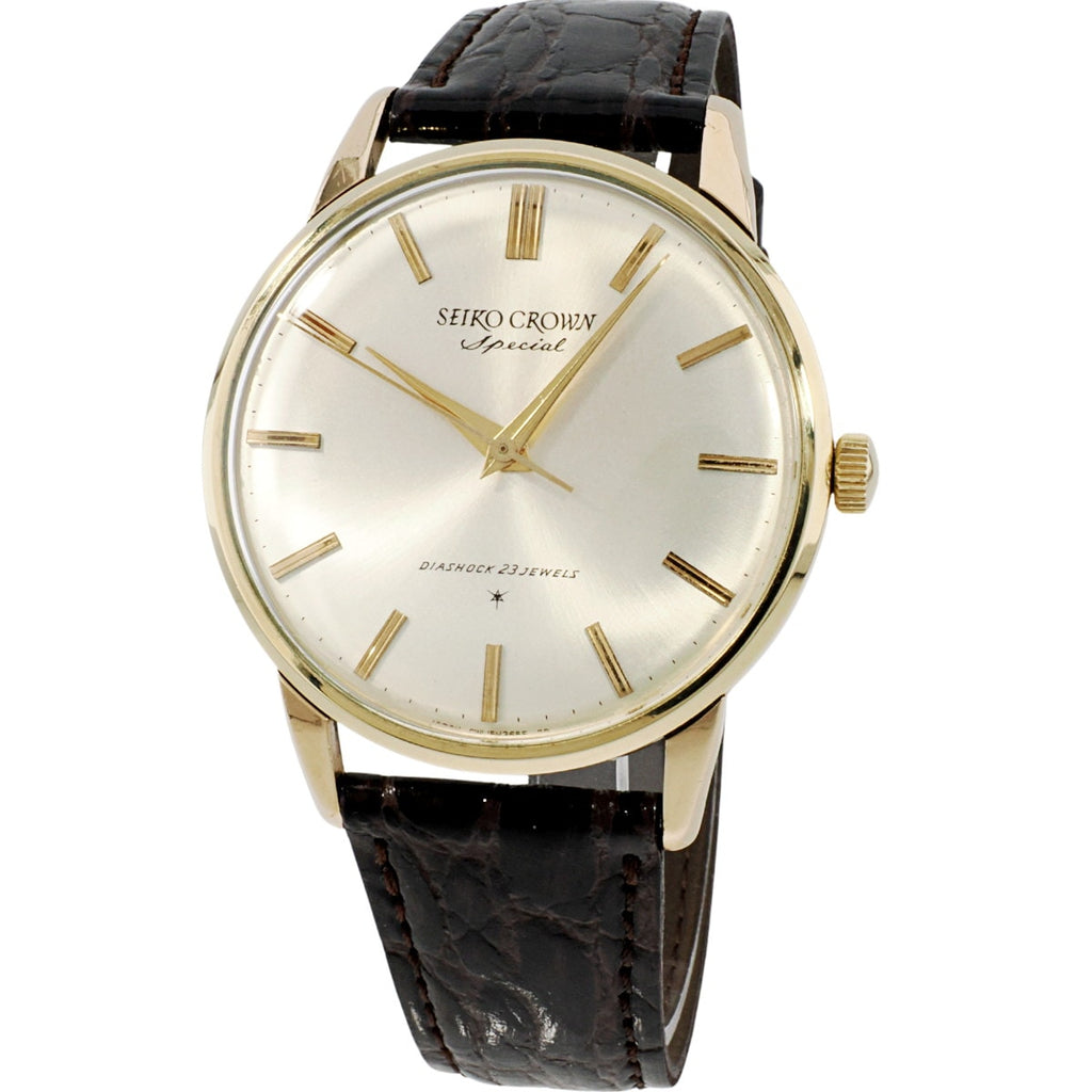 Seiko Crown Special 15021 14K Gold Filled/SS Caseback Cal.341 23 Jewels Manual Winding Overhauled Made in 1963 (Showa 38)