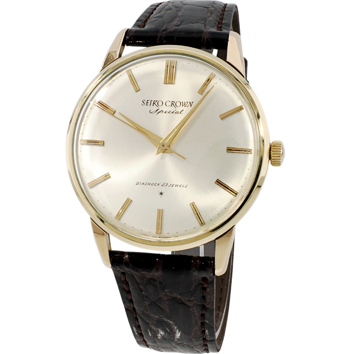 Seiko Crown Special 15021 14K Gold Filled/SS Caseback Cal.341 23 Jewels Manual Winding Overhauled Made in 1963 (Showa 38)