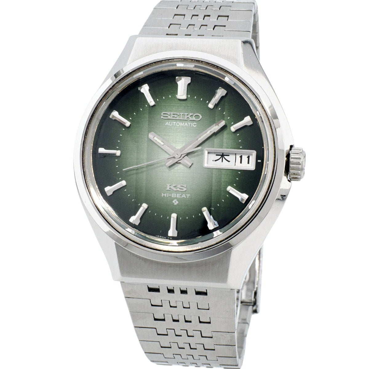 King Seiko 5626-7200, green gradation dial, triple-faceted crystal, automatic, serviced, manufactured in 1974 (Showa 49)