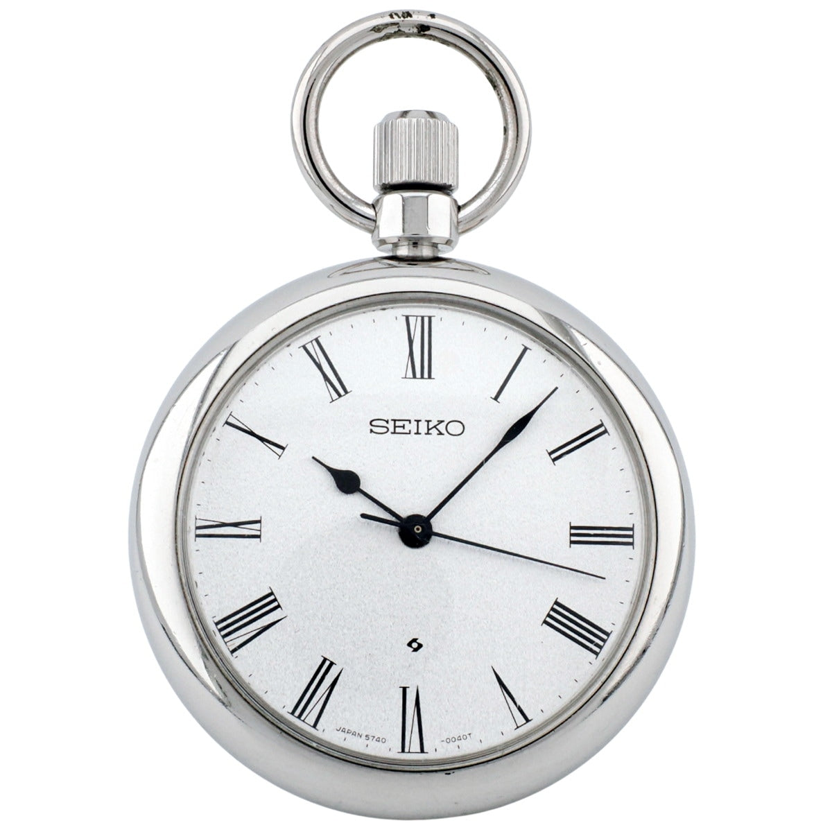Seiko Pocket Watch 5740-0080, Stainless Steel, Roman Index, 10-Beat, Lord Marvel Cal. 5740C, Manual Wind, Serviced, Made in 1974 (Showa 49)