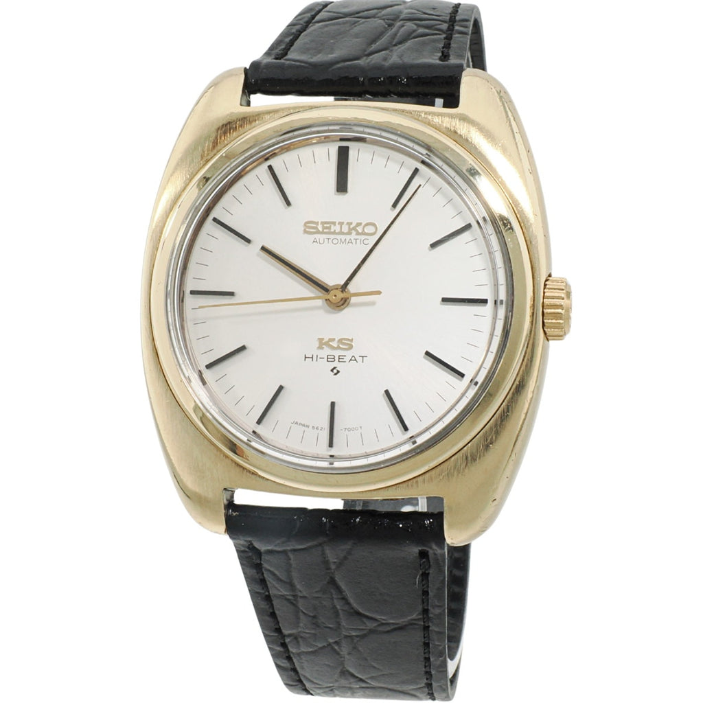 King Seiko 5621-7000 No-Date Cap Gold One-Piece Case KS Medallion Automatic, Serviced, Manufactured in 1969 (Showa 44)