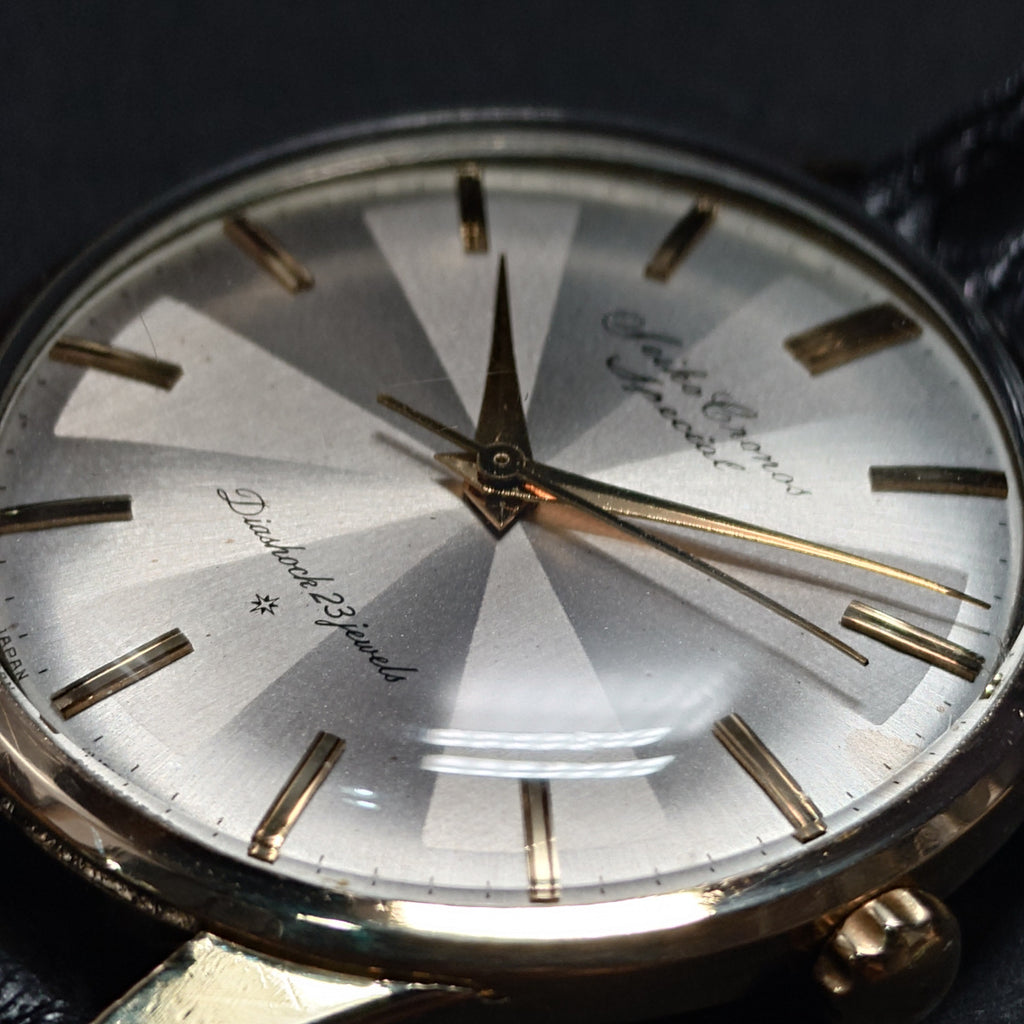 セイコー クロノス スペシャル 15039 金張り 変わり文字盤 Cal.810 23石 手巻 OH済 1963年製（昭和38年）