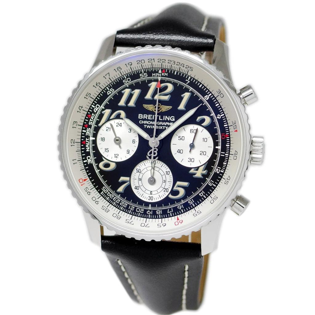 Breitling Navitimer Twin Sixty II A39022.1 Black Dial Automatic 1999 USED