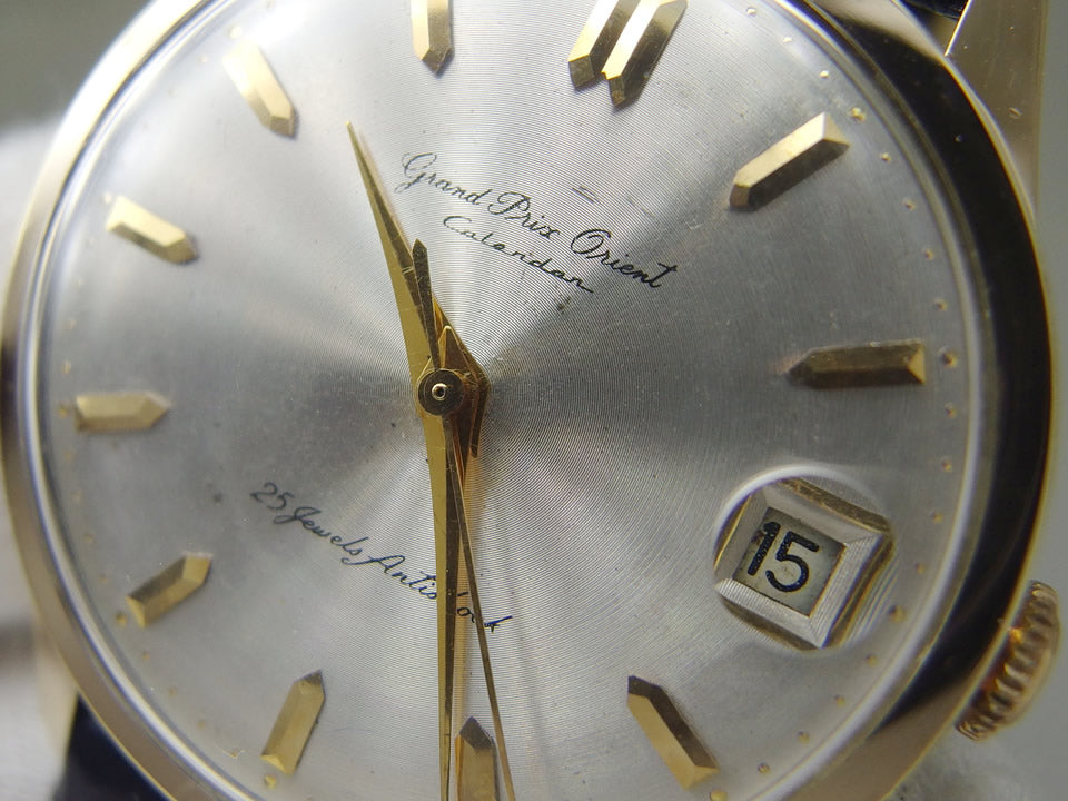 Grand Prix Orient Calendar S84063, 14K Gold Filled, 35.2mm, 25 Jewels, Manual Winding, Overhauled, Circa 1961
